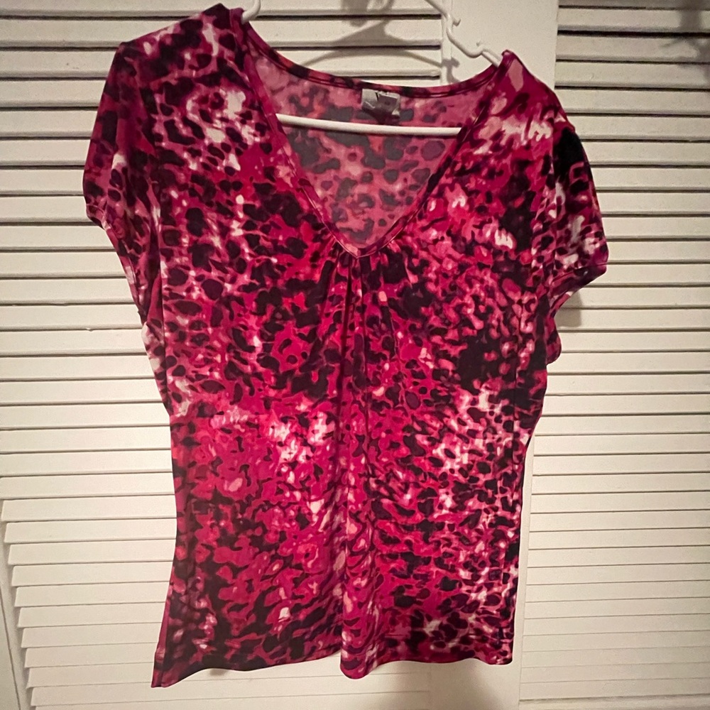 Worthington stretch pink and black leopard
